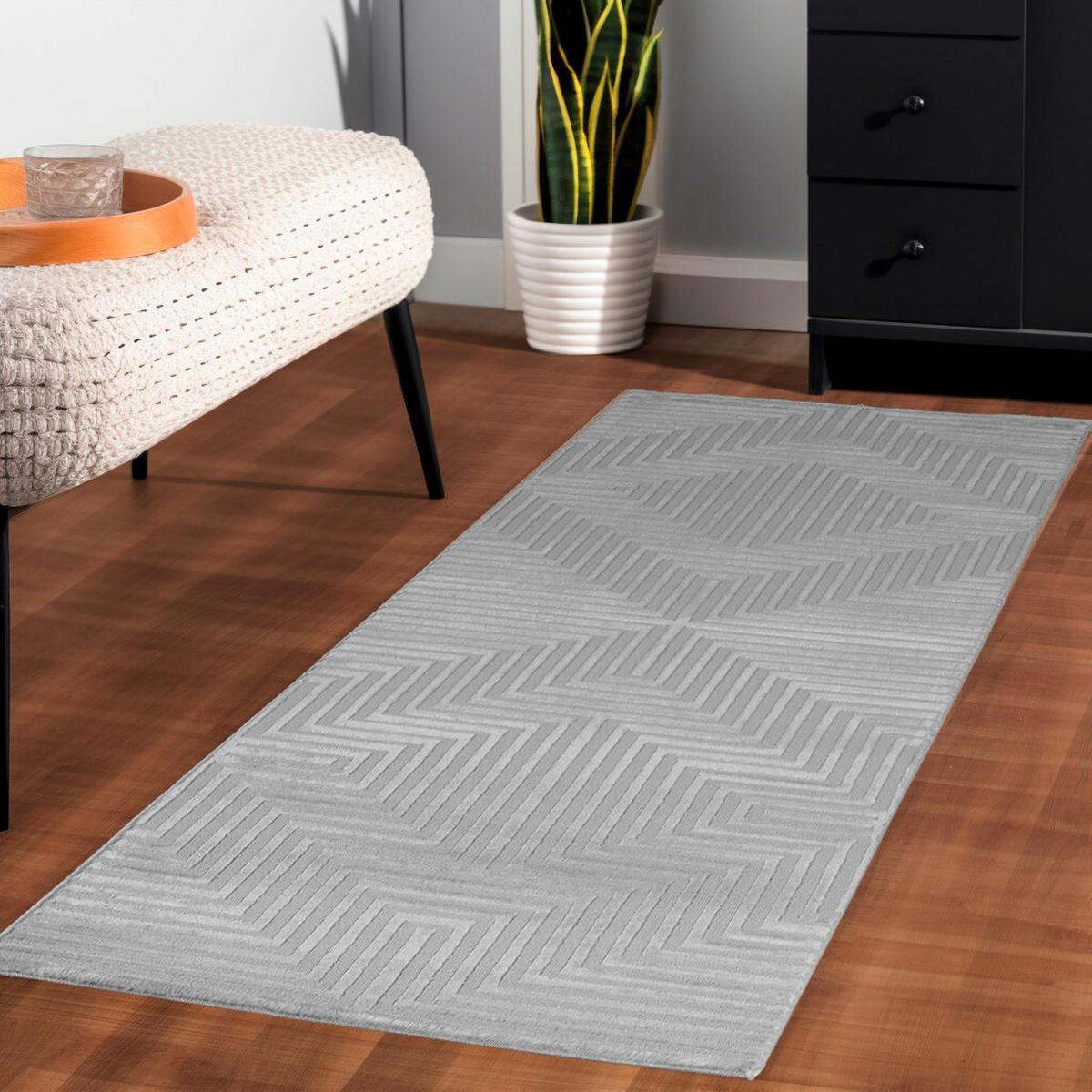 LÄUFER 80/250 cm Sahara  - Silberfarben, Design, Textil (80/250cm) - Novel