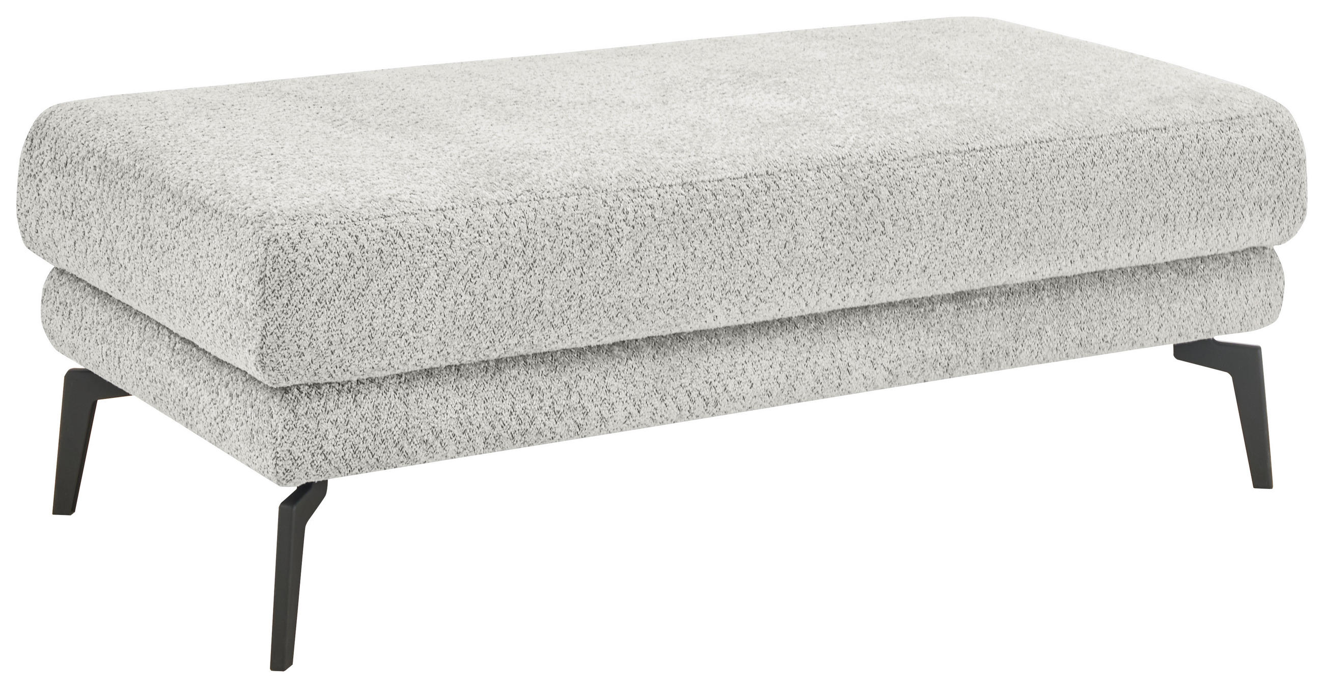 HOCKER Chenille Hellgrau  - Hellgrau/Schwarz, KONVENTIONELL, Textil/Metall (130/44/68cm) - SetOne by Musterring
