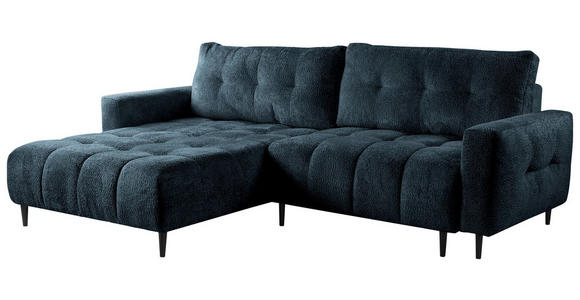 ECKSOFA Blau Chenille  - Blau/Schwarz, KONVENTIONELL, Holz/Textil (180/266cm) - Carryhome