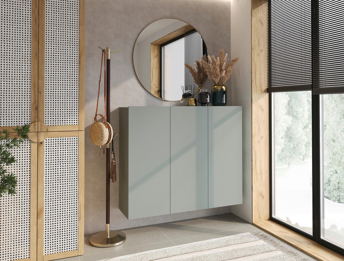 HÄNGESCHUHSCHRANK  in 120/100/34 cm  - vert, Design, matériau de bois (120/100/34cm) - Hom`in