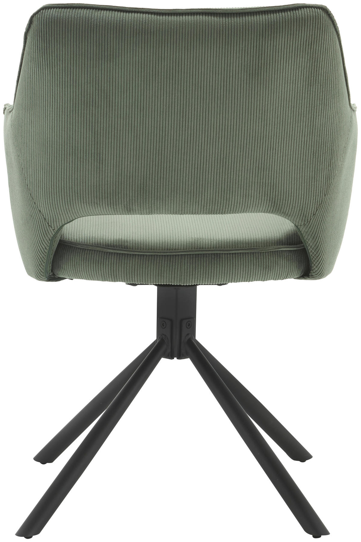 ARMLEHNSTUHL  in Eisen Cord  - Schwarz/Olivgrün, MODERN, Textil/Metall (61/85/61cm) - Livetastic
