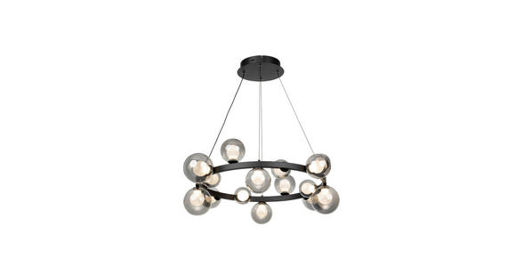 LED-HÄNGELEUCHTE Regulus 79,5/150 cm   - Schwarzbraun, Design, Glas/Metall (79,5/150cm) - Dieter Knoll