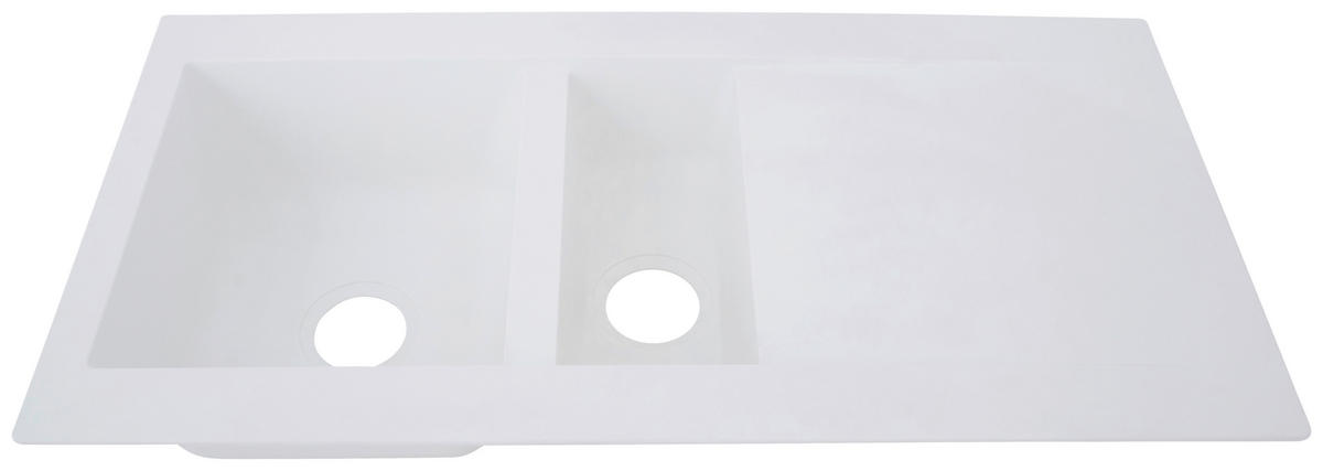 SPÜLE 1712DENVER100X50W  - Weiß, Trend, Glas/Kunststoff (100/20/50cm) - Respekta