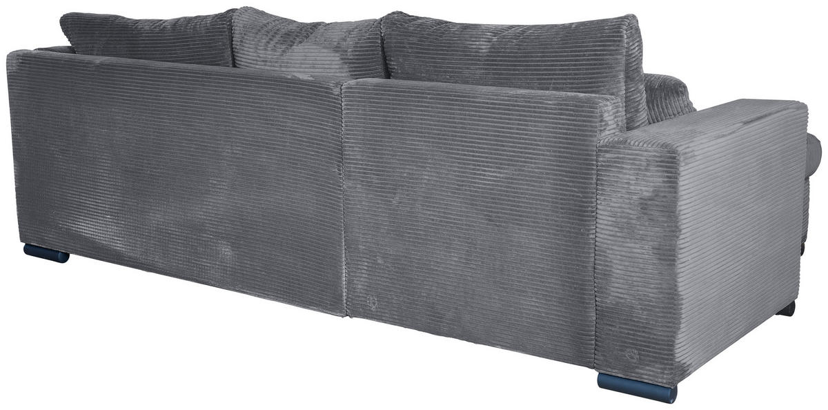 ECKSOFA Dunkelgrau Cord  - Dunkelgrau/Schwarz, KONVENTIONELL, Textil/Metall (168/258cm) - Carryhome