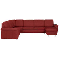 WOHNLANDSCHAFT in Flachgewebe Rot  - Chromfarben/Rot, KONVENTIONELL, Textil/Metall (240/330/163cm) - Beldomo System