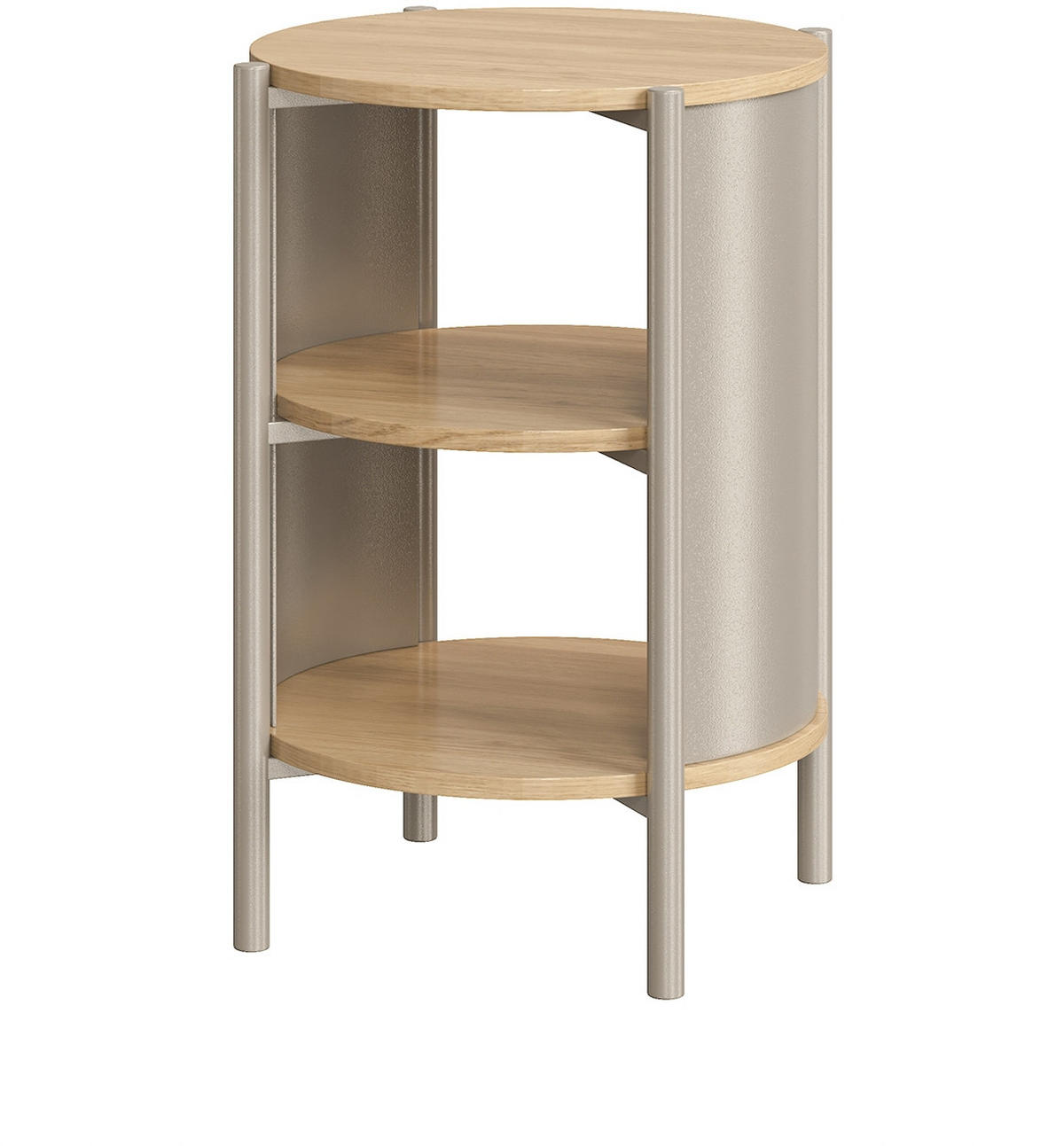 BEISTELLTISCH Eichefarben, Kaschmir rund  - Kaschmir/Eichefarben, Trend, Holzwerkstoff/Metall (44/60cm)