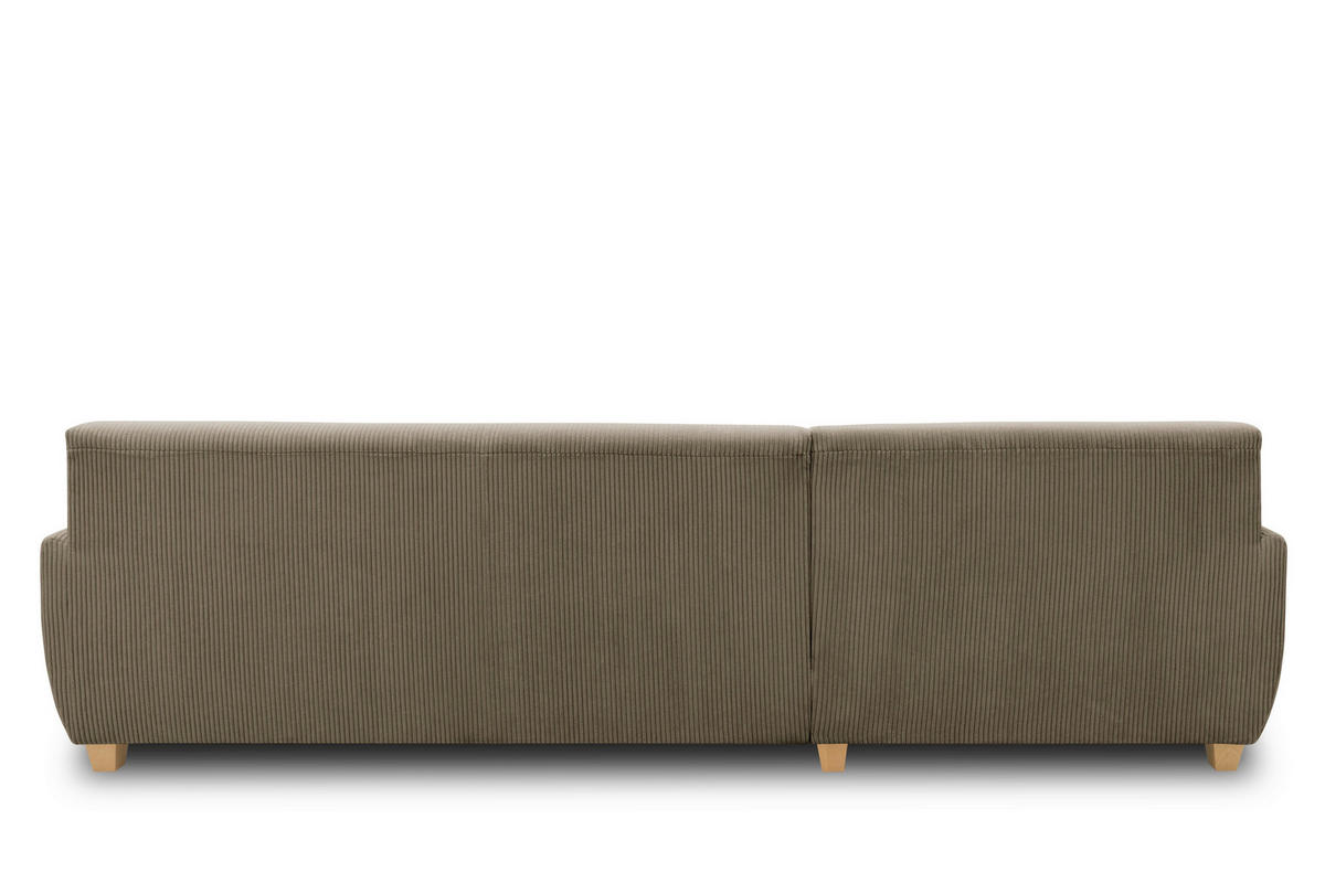 ECKSCHLAFSOFA NIKA Schlammfarben Webstoff  - Schlammfarben/Silberfarben, Basics, Holz/Textil (277/156cm) - MID.YOU