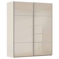 SCHWEBETÜRENSCHRANK 162/223/68 cm,  in Champagner, 2 Tür(en)  - Champagner/Alufarben, KONVENTIONELL, Glas/Holzwerkstoff (162/223/68cm) - Novel