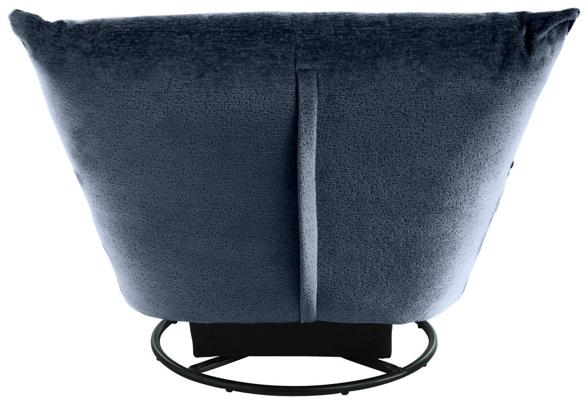 RELAXSESSEL Bouclé    - Schwarz/Dunkelblau, Design, Textil/Metall (100/78/96cm) - Livetastic