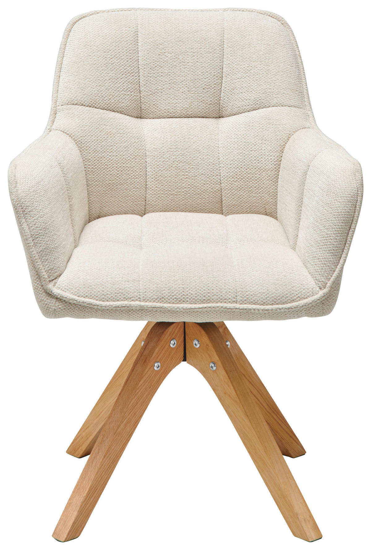 ARMLEHNSTUHL  inklusive Armlehnen, Sitzfläche 360° drehbar Webstoff  Eichefarben, Beige  - Eichefarben/Beige, LIFESTYLE, Holz/Textil (61/85/63cm) - Livetastic