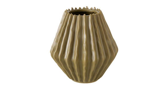 VASE  - Olivgrün, Trend, Keramik (19.5/20cm) - Ambia Home