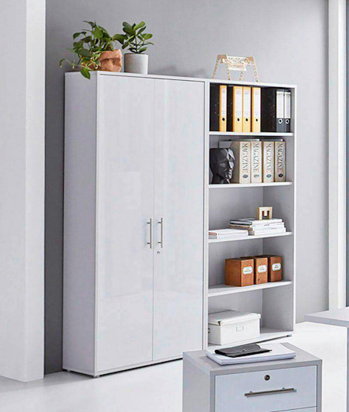 BÜRO - Weiß/Grau, MODERN, Holzwerkstoff - MID.YOU
