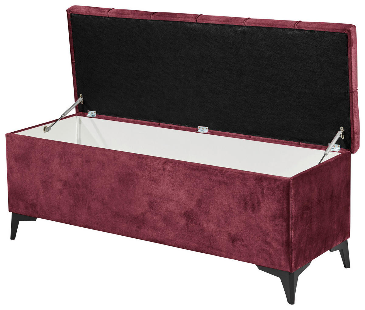 BETTBANK 139/58/50 cm   - Bordeaux/Schwarz, Konventionell, Kunststoff/Textil (139/58/50cm) - Modante