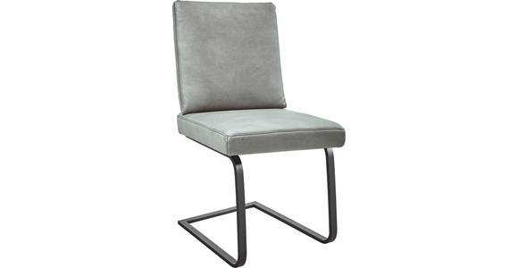 SCHWINGSTUHL in Stahl Mikrofaser - Hellgrau/Schwarz, Design, Textil/Metall (46/92/60cm) - Dieter Knoll