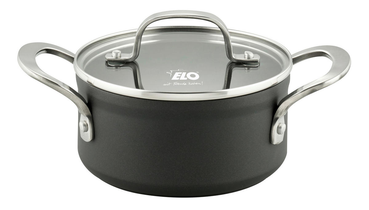 KOCHTOPF Silver Cast 1,2 L  - Transparent/Schwarz, Basics, Glas/Metall (16cm) - ELO