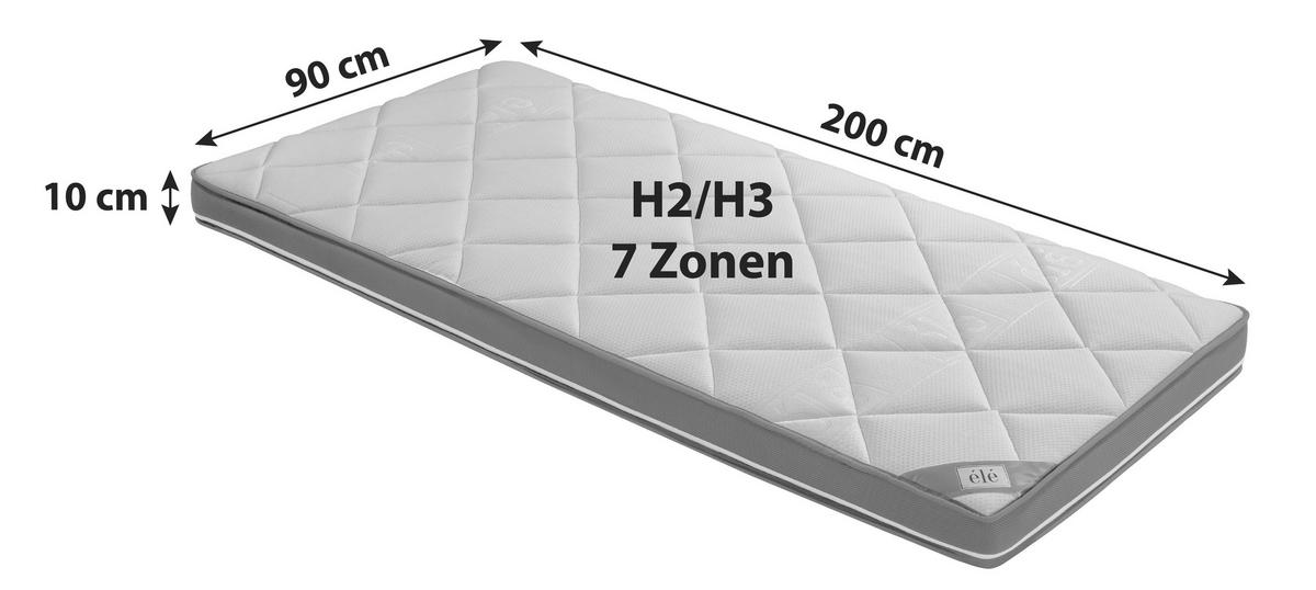 Topper Luxe 90/200 cm Höhe ca. 10 cm  - Weiß, Textil (90/200cm) - Ele