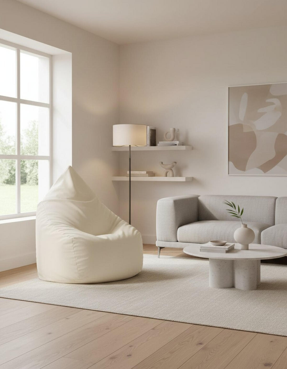 VREČA ZA SEDENJE   70/80/70 cm           bež  - bež, Design, tekstil (70/80/70cm) - Carryhome