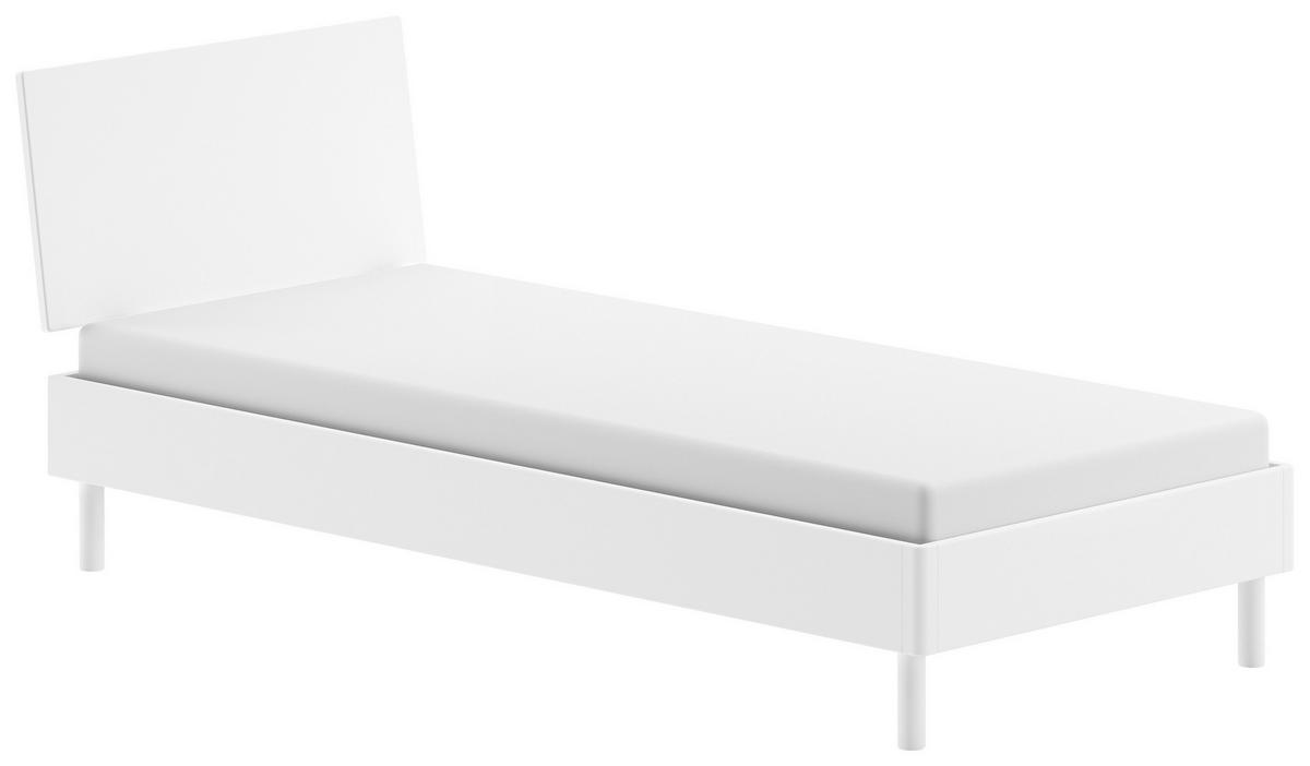 BETT 90/200 cm  in Weiß  - Naturfarben/Weiß, MODERN, Holz (90/200cm) - Vipack