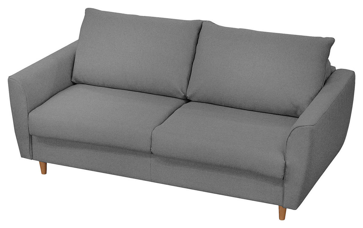 SCHLAFSOFA in Textil Dunkelgrau  - Dunkelgrau/Buchefarben, Design, Holz/Textil (195/90/102cm) - Livetastic