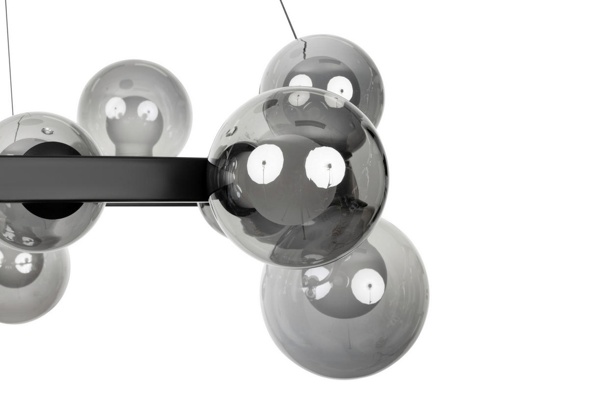 ZÁVESNÉ LED SVIETIDLO, 79,5/150 cm  - čiernohnedá, Design, kov/sklo (79,5/150cm) - Dieter Knoll