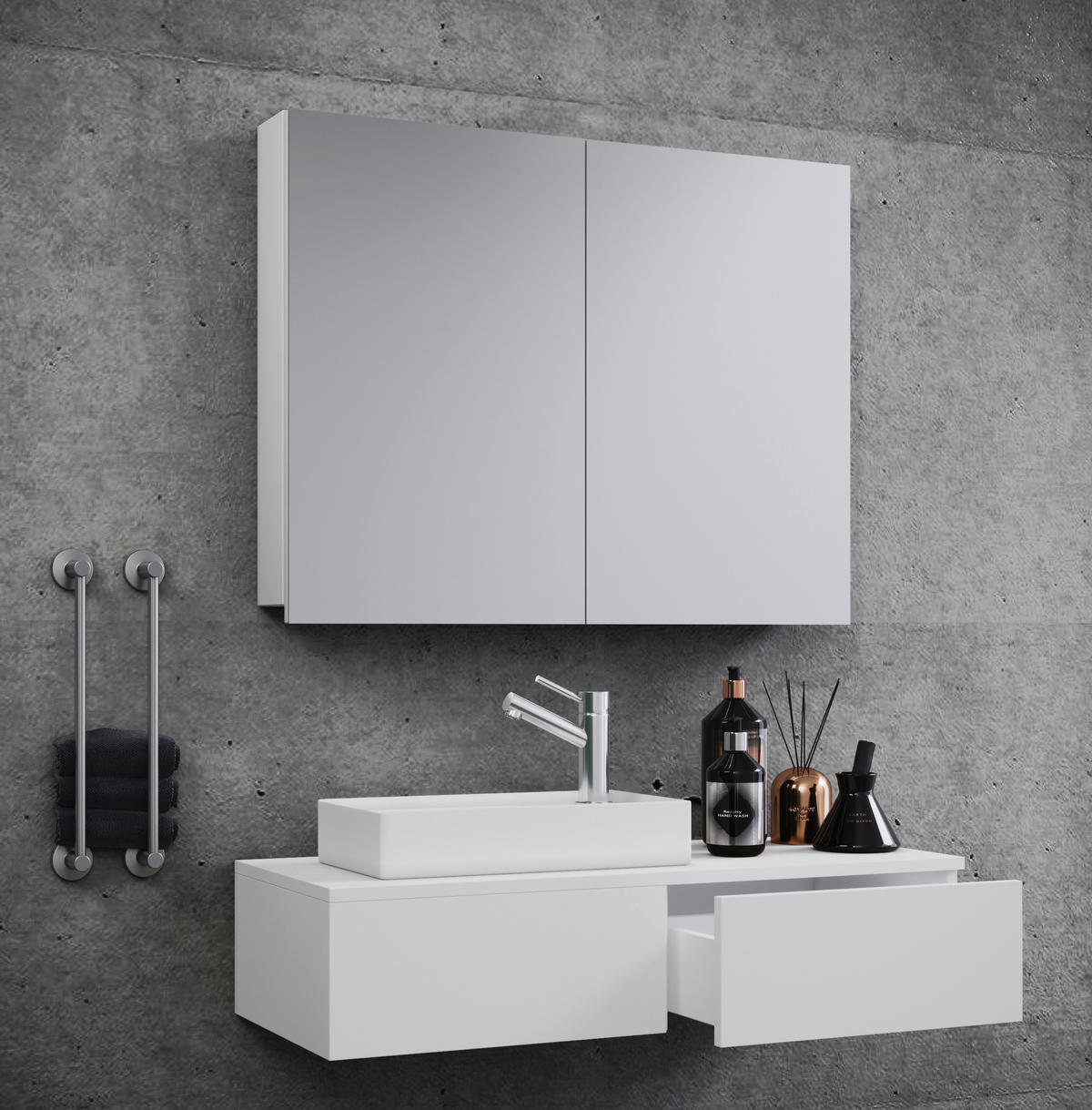 BADEZIMMER  in 85 cm  - Weiss, Modern, Keramik/Holzwerkstoff (85cm) - MID.YOU