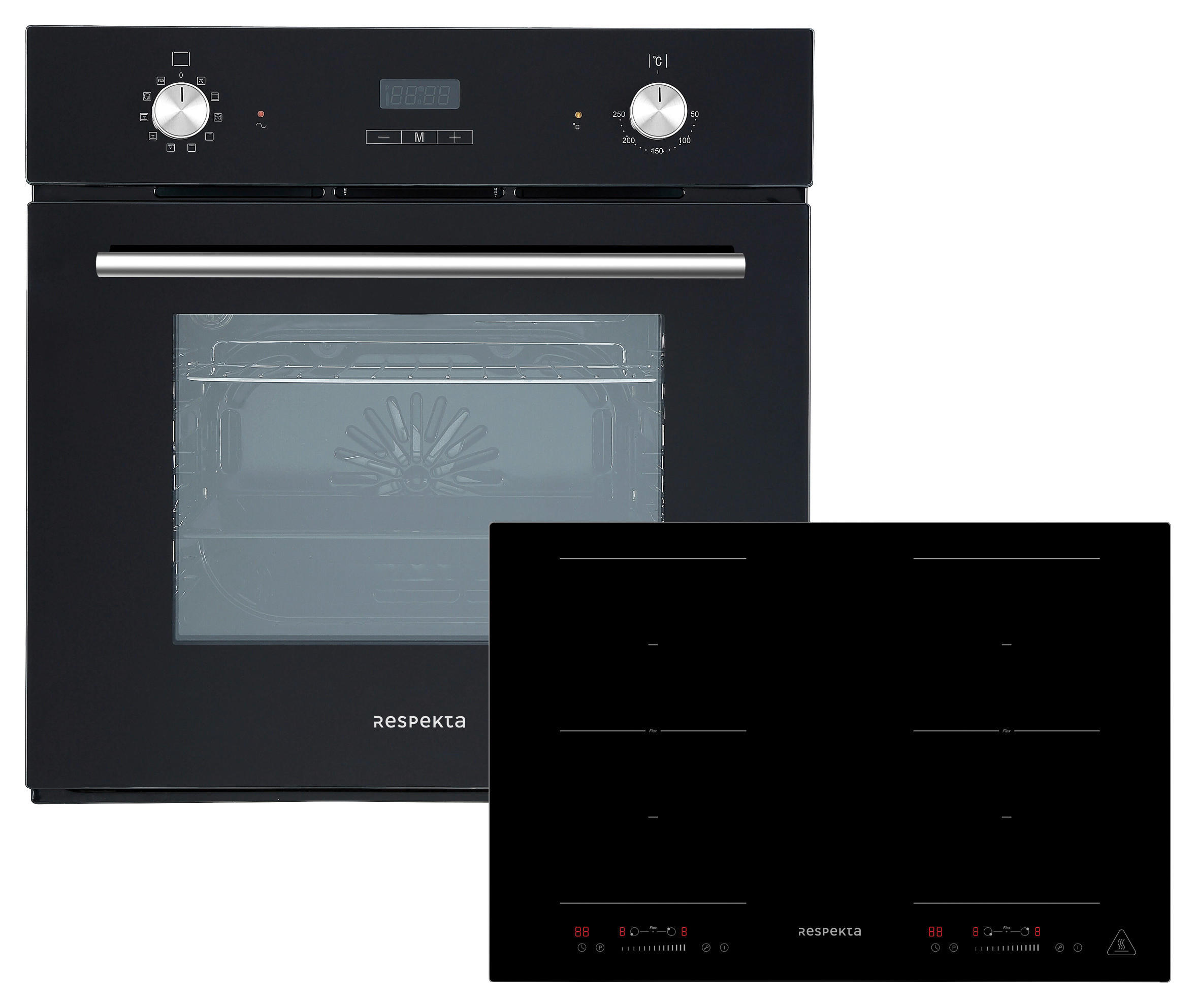 BACKOFENSET ASET6008800I  - Schwarz, Trend, Glas/Metall (59,5/59/55cm) - Respekta