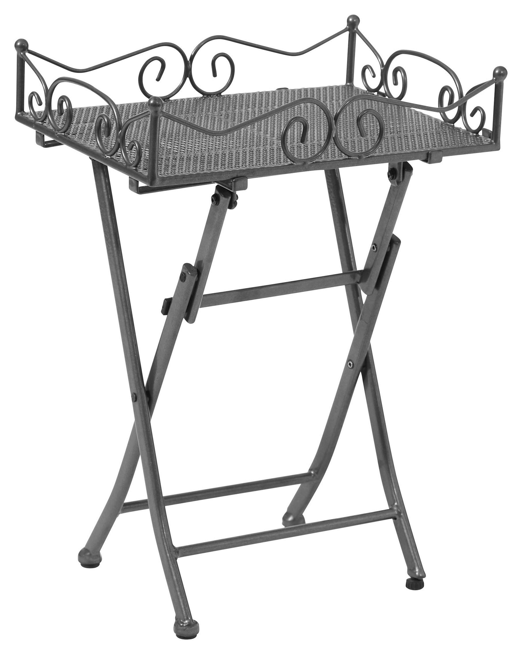 GARTENBEISTELLTISCH 51/36/69 cm  - Grau, Basics, Metall (51/36/69cm) - Gardenson