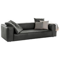 3-SITZER-SOFA around the block in Echtleder Anthrazit  - Anthrazit/Schwarz, MODERN, Leder/Kunststoff (260/66/104cm) - W.Schillig