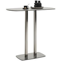 BARTISCH in Metall, Glas, Keramik 120/70/105 cm   - Edelstahlfarben/Grau, Design, Glas/Keramik (120/70/105cm) - Novel