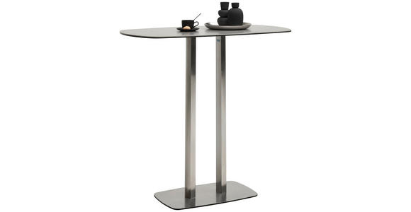 BARTISCH in Metall, Glas, Keramik 120/70/105 cm - Edelstahlfarben/Grau, Design, Glas/Keramik (120/70/105cm) - Novel