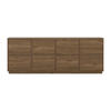 SIDEBOARD Japandi  in 220,5/45/41,5 cm  - Nussbaumfarben, Design, Holzwerkstoff (220,5/45/41,5cm) - MID.YOU