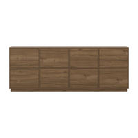 SIDEBOARD Japandi  in 220,5/45/41,5 cm  - Nussbaumfarben, Design, Holzwerkstoff (220,5/45/41,5cm) - MID.YOU