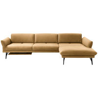 ECKSOFA in Echtleder Currygelb  308/173 cm  - Currygelb/Anthrazit, Design, Leder/Metall (308/173cm) - Joop!