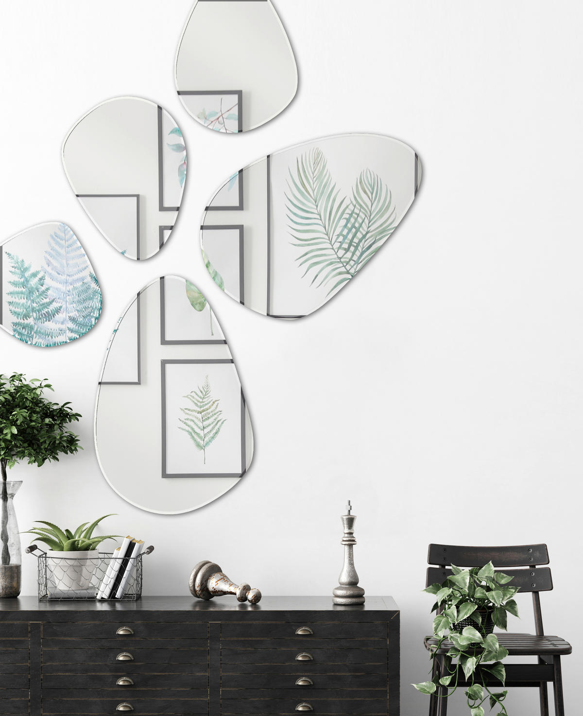 WANDSPIEGEL 30/40/0,5 cm    in organisch  - Klar, Trend, Glas (30/40/0,5cm) - Boxxx