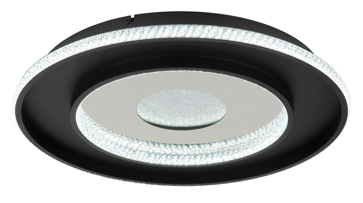 LED MENNYEZETI LÁMPA - fekete/átlátszó, Design, műanyag/fém (39,7/6,3cm) - Globo