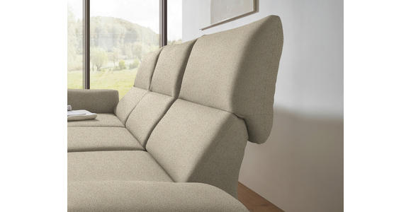 ECKSOFA  in Flachgewebe Beige  175-224/255-365 cm  - Beige/Schwarz, Design, Textil/Metall (175-224/255-365cm) - Dieter Knoll