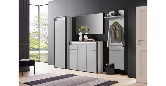 GARDEROBE 4-teilig  in 373/200/38 cm  - Beige/Schwarz, KONVENTIONELL, Holzwerkstoff (373/200/38cm) - Voleo