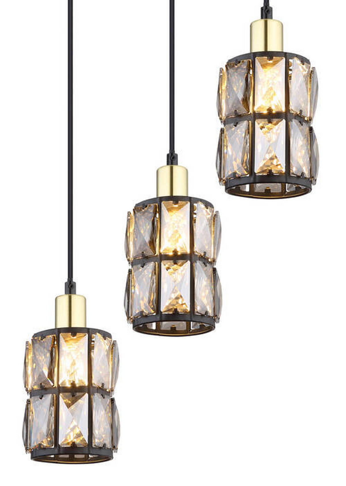 Lampă Suspendată 30/120 cm  - negru, Design, sticlă/metal (30/120cm) - Globo