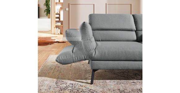 2-SITZER-SOFA Flachgewebe Grau - Schwarz/Grau, Design, Textil/Metall (178-226/83-113/96-177cm) - Dieter Knoll