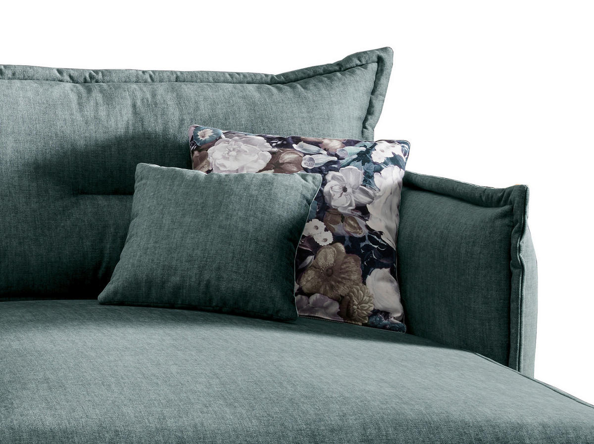 ECKSOFA Hellblau Velours  - Türkis/Schwarz, MODERN, Textil/Metall (255/180cm) - Livetastic