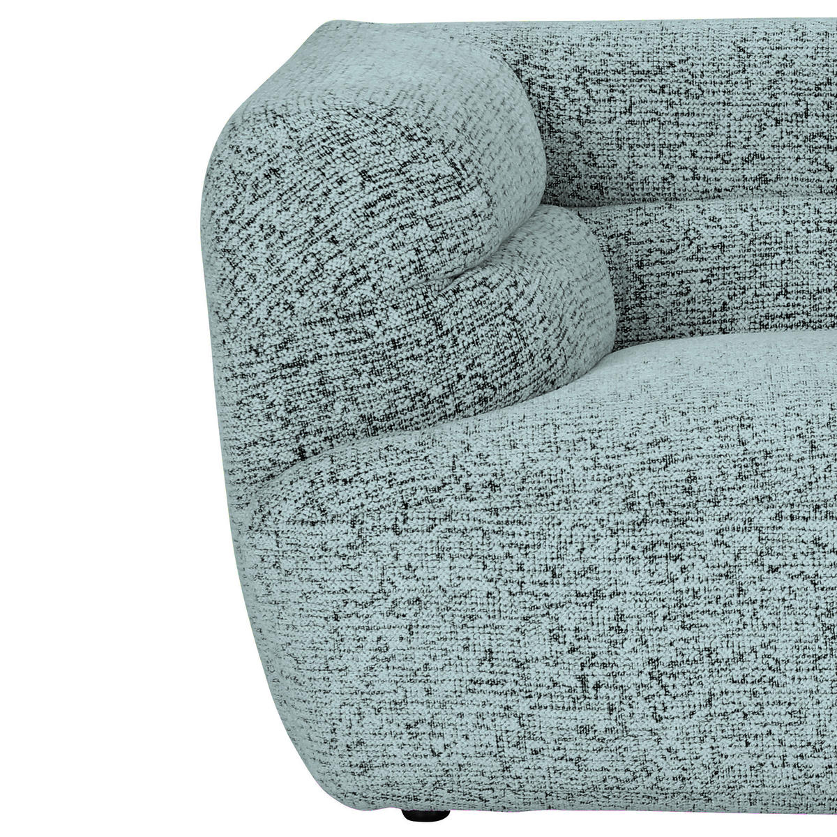 BIGSOFA Chenille Mintgrün  - Schwarz/Mintgrün, KONVENTIONELL, Kunststoff/Textil (240/75/105cm) - Carryhome