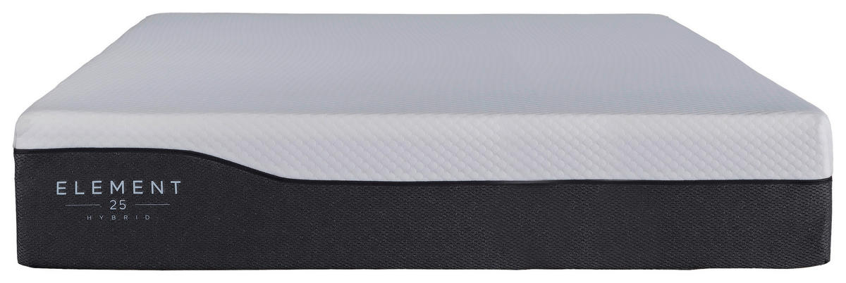 TASCHENFEDERKERNMATRATZE 200/200 cm, Höhe ca.: 25 cm, H3 = fest,  - Schwarz/Weiß, Basics, Textil (200/200cm) - Chameo