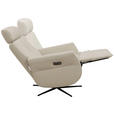 RELAXSESSEL Artù Echtleder Relaxfunktion, Kopfteilverstellung, Rücken echt    - Creme, Design, Leder (71/110/80cm) - Novel