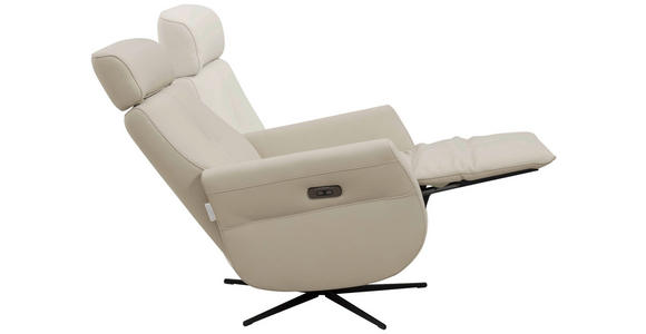 RELAXSESSEL Artù Echtleder Relaxfunktion, Kopfteilverstellung, Rücken echt    - Creme, Design, Leder (71/110/80cm) - Novel