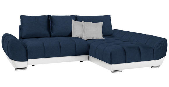 ECKSOFA in Weiß, Hellgrau, Dunkelblau  - Hellgrau/Weiß, MODERN, Textil/Metall (290/192cm) - Carryhome