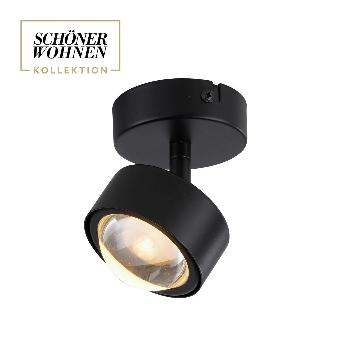 LED-DECKENLEUCHTE 10,5/8/12,5 cm   - Schwarz, Design, Kunststoff/Metall (10,5/8/12,5cm) - Schöner Wohnen