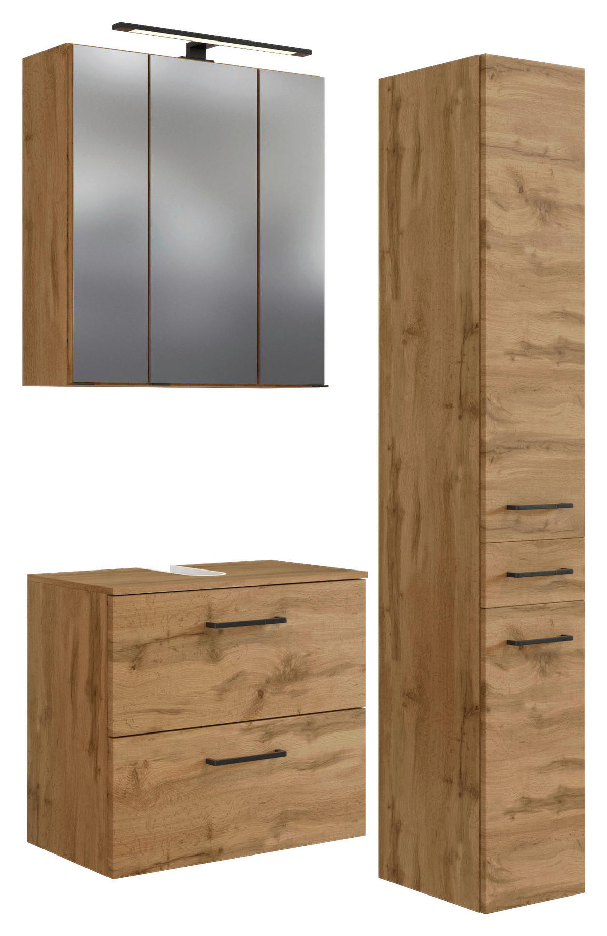 BADEZIMMER  in 90 cm  - Eichefarben, MODERN, Holzwerkstoff (90cm) - Held