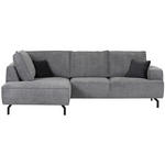 ECKSOFA in Teddystoff Grau  190/270 cm  - Anthrazit/Schwarz, KONVENTIONELL, Textil/Metall (190/270cm) - Carryhome