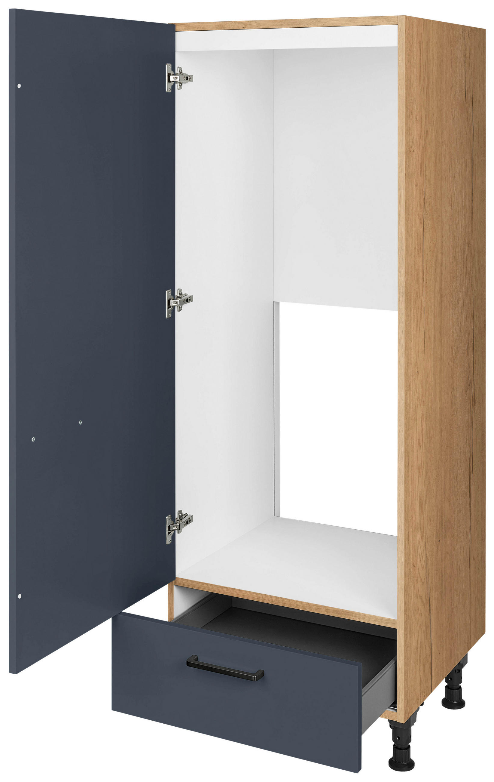 GERÄTEUMBAUSCHRANK 60/168/58 cm  in Blau, Eichefarben  - Blau/Eichefarben, MODERN, Holzwerkstoff/Metall (60/168/58cm) - Nobilia