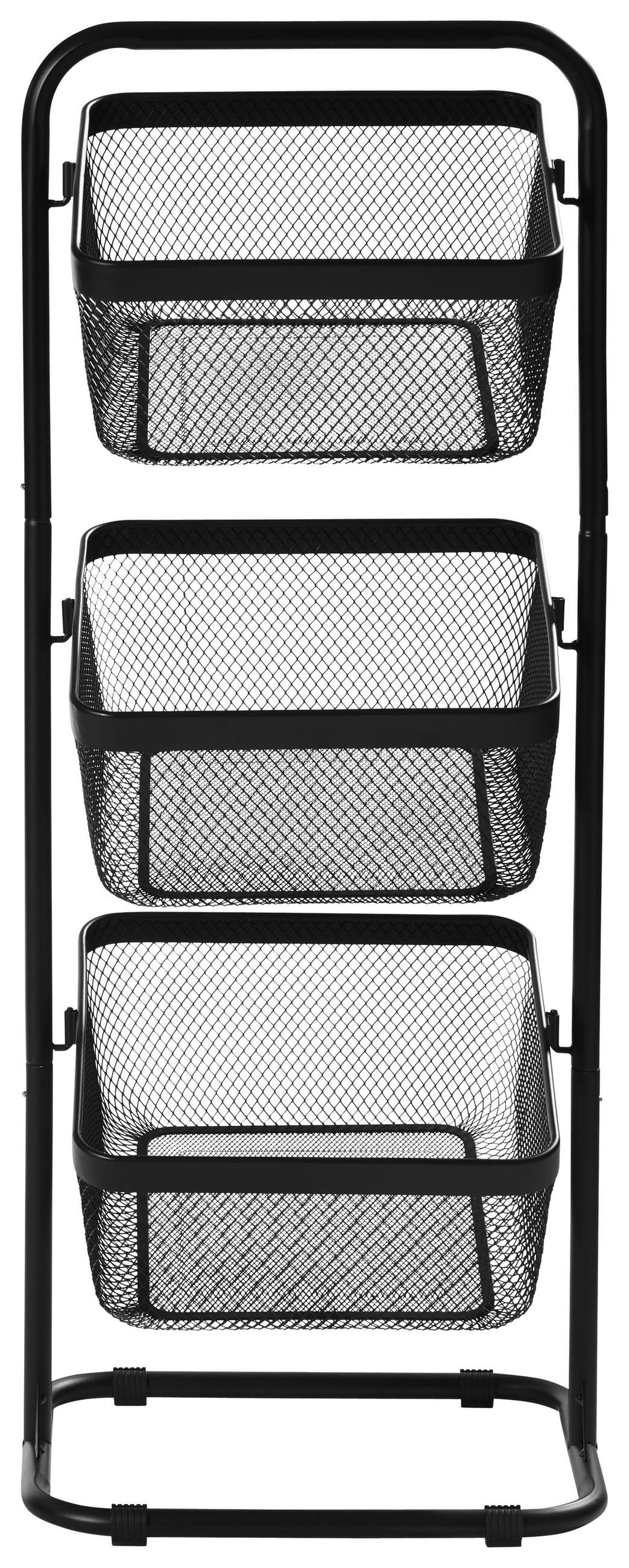 KÜCHEN-ORGANIZER-SET  - Schwarz, Design, Kunststoff/Metall (37,5/32/96cm) - Homeware Profession.